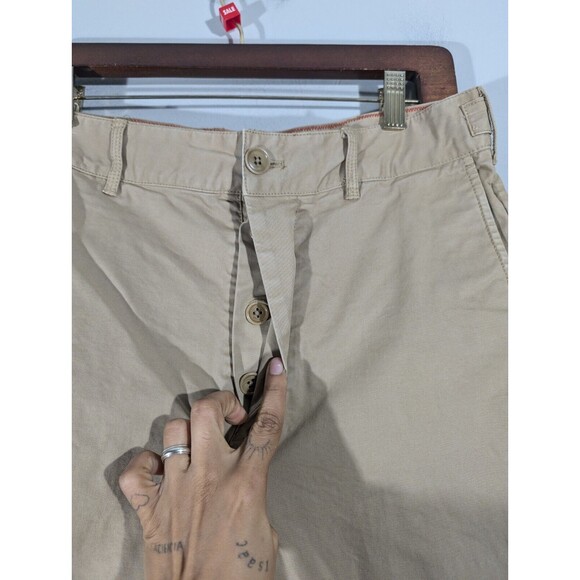 Alex Mill Pants Women Sz 10 Tan Khaki Boyish Chino‎ High Waist Cotton Lagenlook - Picture 3 of 10